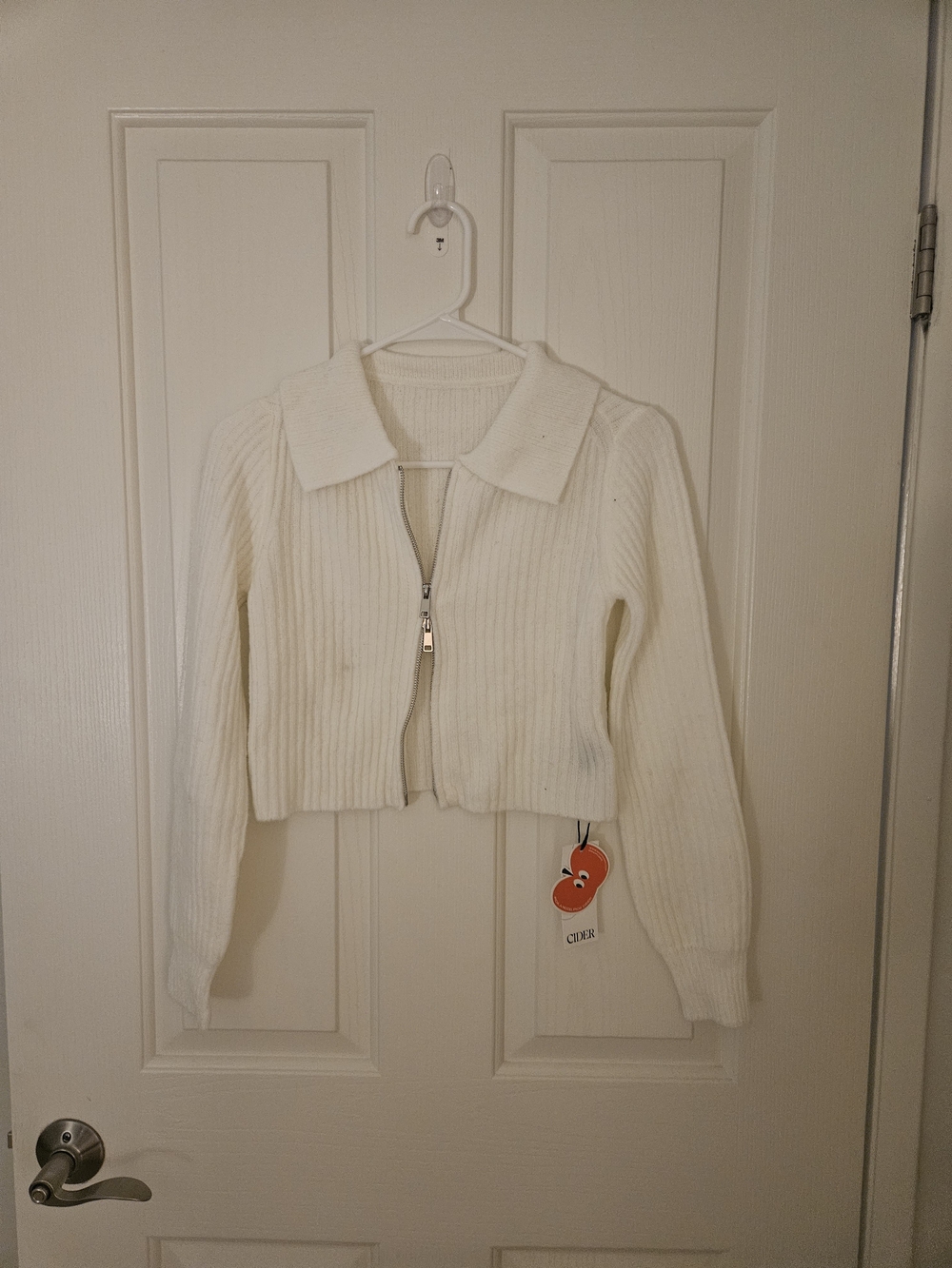 Cider Cream Ribbed Double Zipper Sweater - Picture 5 of 5